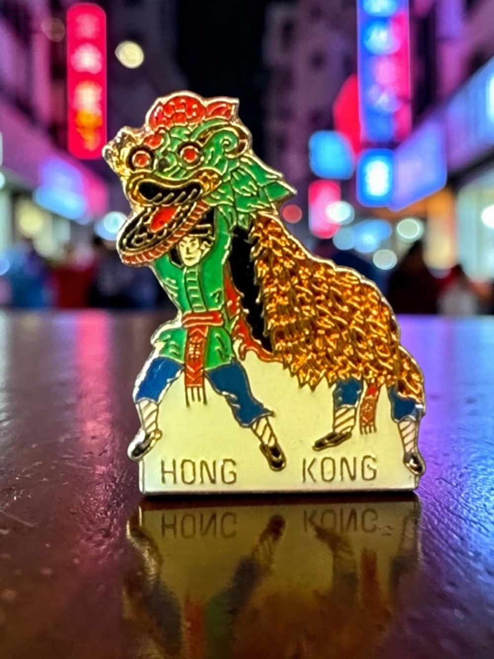 Hong Kong Lion Dance Enamel Pin Traditional Chinese Souvenir Lapel Badge
